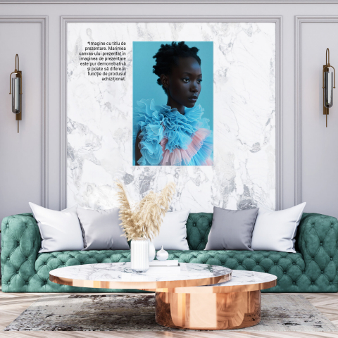 Frumusețea Diversității - Contrastul dintre Culoarea Pielii și Rochia Stufoasă, Marime 40x25CM [2]