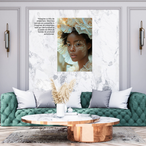 Frumusețea Fetei cu Cupolă Imensă de Flori - Pictură Digitală, Marime 40x25CM [2]