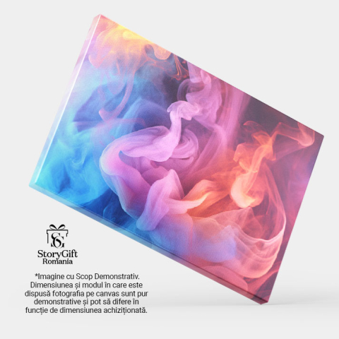 Tablou Canvas: Fum în lumină colorată - Fum dens colorat cu albastru și roșu 40x25CM [3]