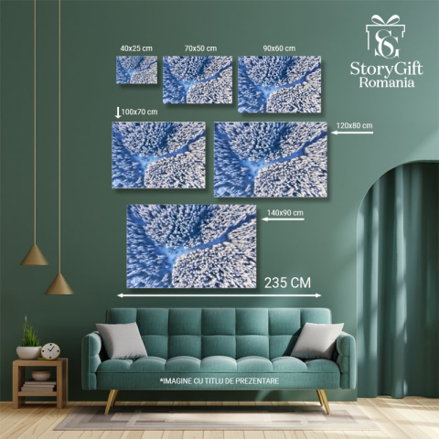 Tablou Canvas Fundal de Iarna cu Padurea Vazuta de Sus, iarna, padure, natura, zapada, fundal 5159 40x25CM [4]