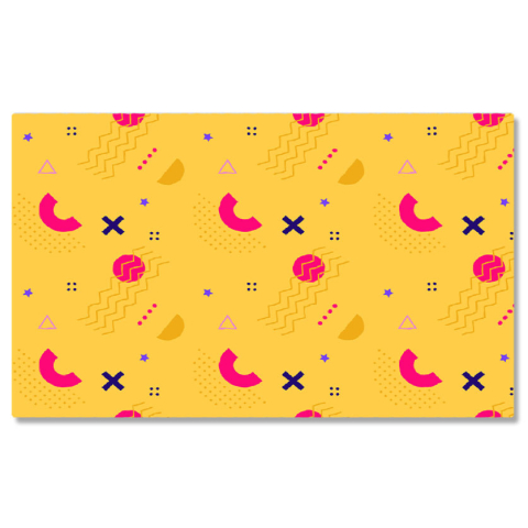 Diverse - Tablou canvas galben cu forme geometrice, stele, puncte, cerc, multicolor 40x25CM