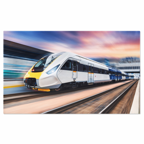 Gara în Mișcare pe Timp de Zi - O Evocare a Vitezei, Marime 40x25CM