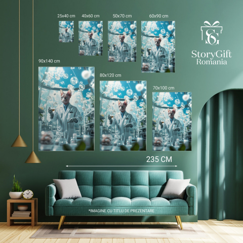 Tablou Canvas Personalizat Geniu În LaboratorMarime 40x25CM [5]