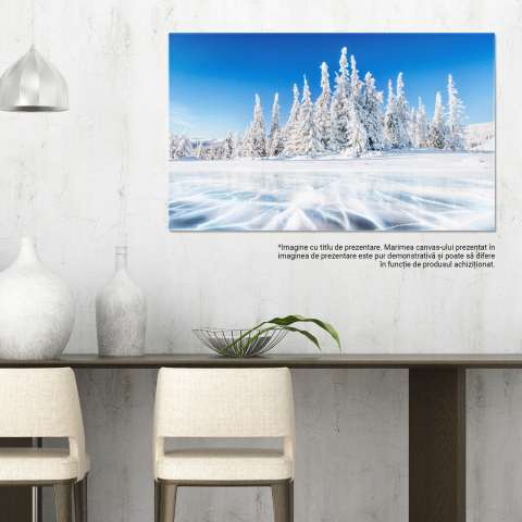 Gheață Albastră și Crăpături pe Suprafața Gheții Înghețate – Tablou Canvas, Marime 40x25CM [2]