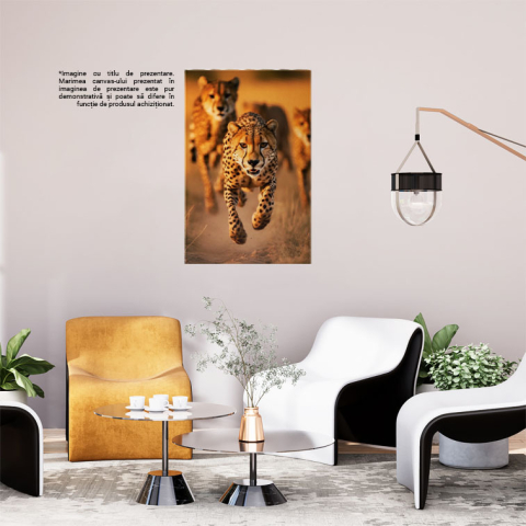 Tablou Canvas:  Gheparzi care alearga in salbaticie - viteza animale Pictura Digitala 40x25CM [1]