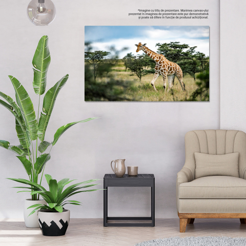 Girafa în Peisaj Kenyan - Fauna Sălbatică Africană, Marime 40x25CM [2]
