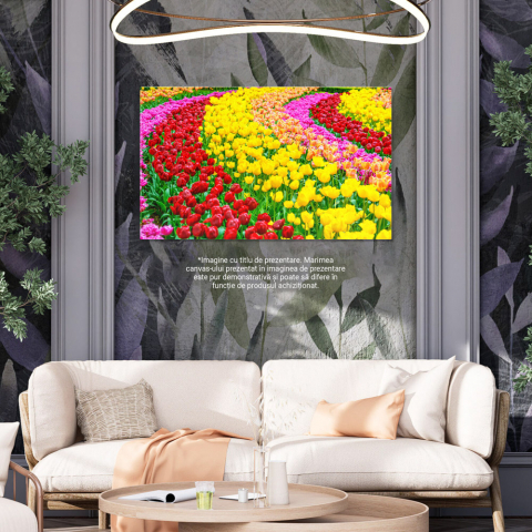 Tablou Canvas Gradina de Lalele in Primavara, fundal, natura, floare, primavara, peisaj 90x60CM [1]