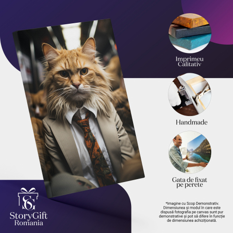 Tablou Canvas cu Gruparea Splendoarei din Ochii Felinelor în Visul de Jad, Marime 40x25CM [1]