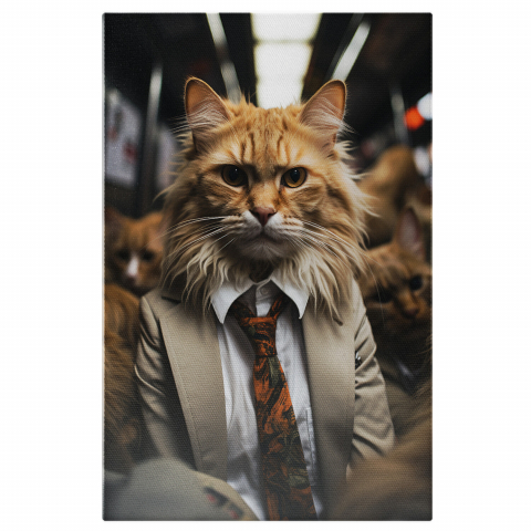 Pisici - Tablou Canvas cu Gruparea Splendoarei din Ochii Felinelor în Visul de Jad, Marime 40x25CM