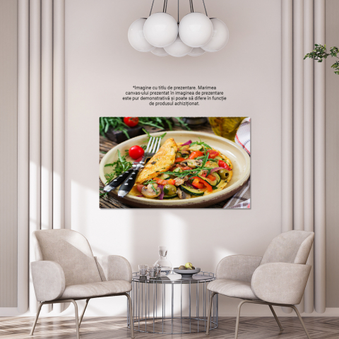 Tablou Canvas Gustare Sanatoasa - O placere culinara cu legume proaspete si oua 40x25CM [2]
