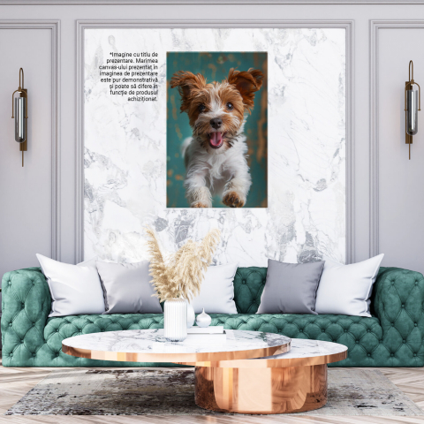 Cățel Fericit cu Ochii Căprui și Nasul Mic - Pictură Digitală, Marime 40x25CM [2]