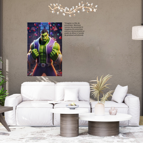 Hulk - Fiinta Verde cu Vesta Mov - Pictură Digitală, Marime 40x25CM [3]