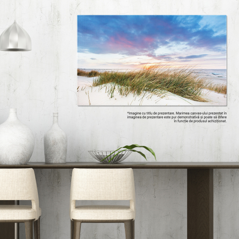 Tablou Canvas Iarba de Plaja pe Dunarea Baltica la Apus marea Baltica, dune, apus, natura, peisaj 100x70CM [2]