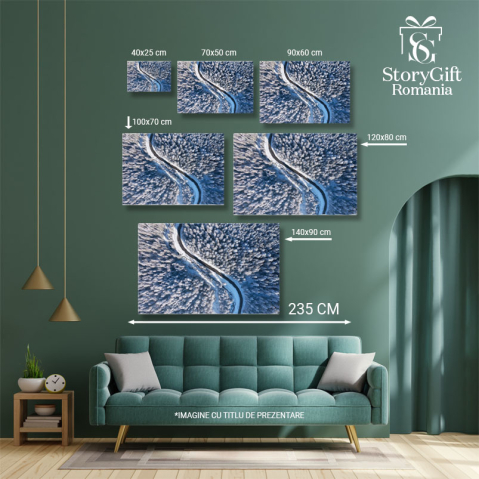 Tablou Canvas: Iarna de Sus - O Perspectiva Aeriana a Peisajului de Iarna 40x25CM [4]