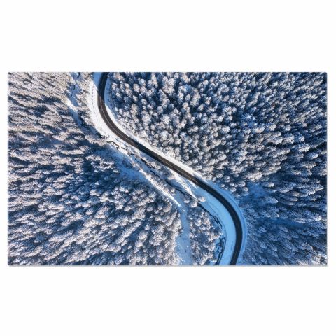 Păduri - Iarna de Sus - Perspectivă Aeriană a Peisajului de Iarnă, Marime 40x25CM