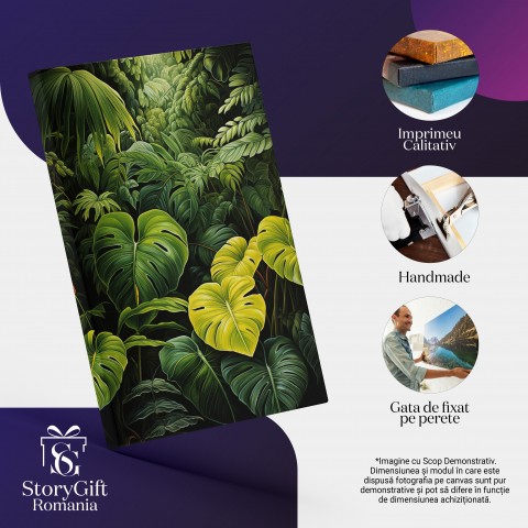 Tablou Canvas:  Ilustratie cu plantele din padure - vegetatie natura Pictura Digitala 40x25CM [1]