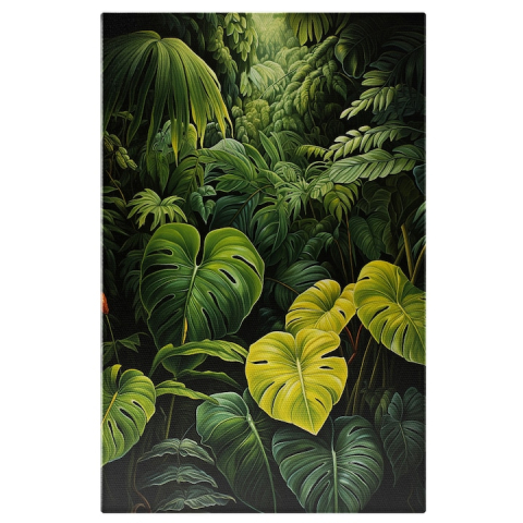 Marimea 60x40CM - Tablou Canvas:  Ilustratie cu plantele din padure - vegetatie natura Pictura Digitala 60x40CM