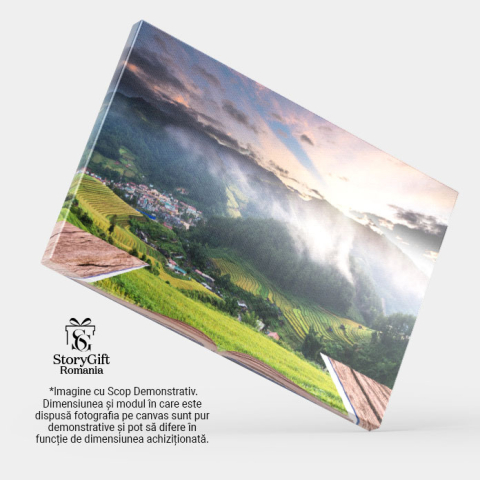 Tablou Canvas Imagine Conceptuala cu Campuri de Orez pe Terase Deschis, Carti, Weekend, Biblie, Apus 1438 40x25CM [3]