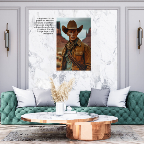 Cowboy în Peisaj Desetic - Fotografie Artistică și Tradiție Americană, Marime 40x25CM [3]