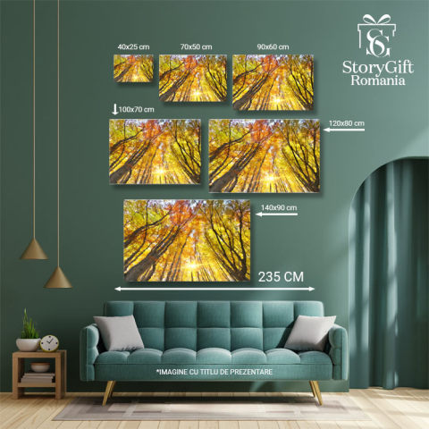 Tablou Canvas In padurea de toamna, frunze, peisaj natural, toamna 2518 40x25CM [4]