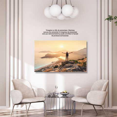 Tablou Canvas - in Varful Lumii: Calatorie la Apus de Soare in Munti 40x25CM [2]