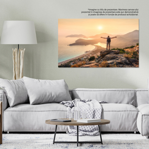 Tablou Canvas în Vârful Lumii: Apus de Soare în Munți, Marime 40x25CM [2]