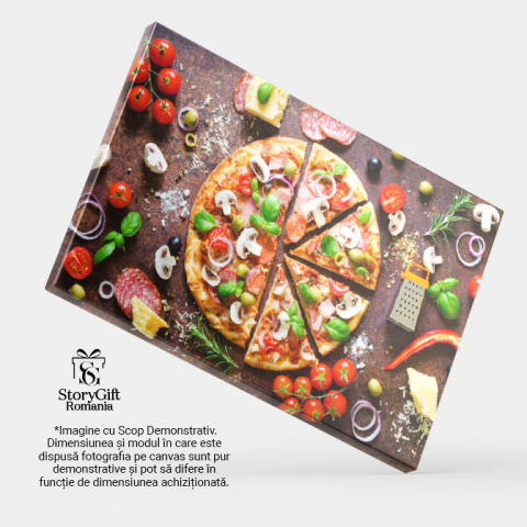 Tablou Canvas Ingrediente Pentru Pizza Italiana Condimente, 140x90cm [3]