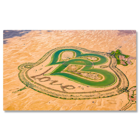 Peisaje cu Drona - Tablou Canvas Inima Galbena a Desertului desert, aerial, iubire, simbol, calatorie 1631 40x25CM