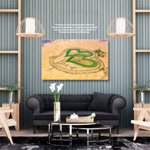 Tablou Canvas Inima Galbena a Desertului desert, aerial, iubire, simbol, calatorie 1631 40x25CM [2]