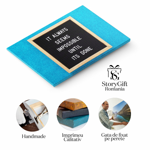 Citat Motivational: Nimic Nu e Imposibil - Inspirație Continuă, Marime 40x25CM [1]