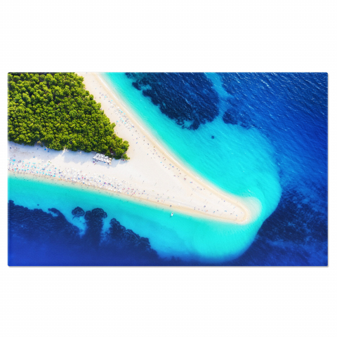 Plajă - Insula Hvar - Vedere Aeriană la Plaja Zlatni Rat, Marime 40x25CM