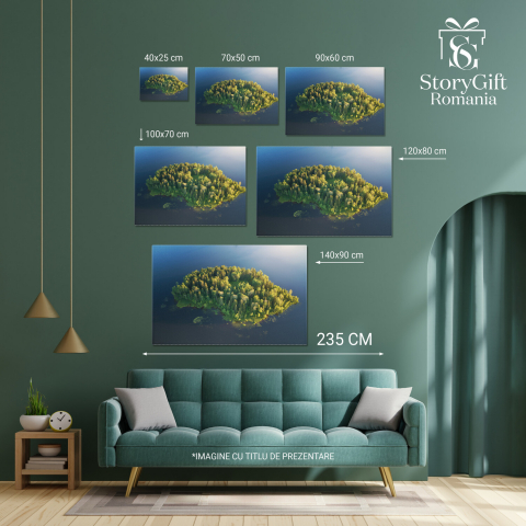 Insula Pitorească în Mijlocul Lacului, Marime 40x25CM [3]