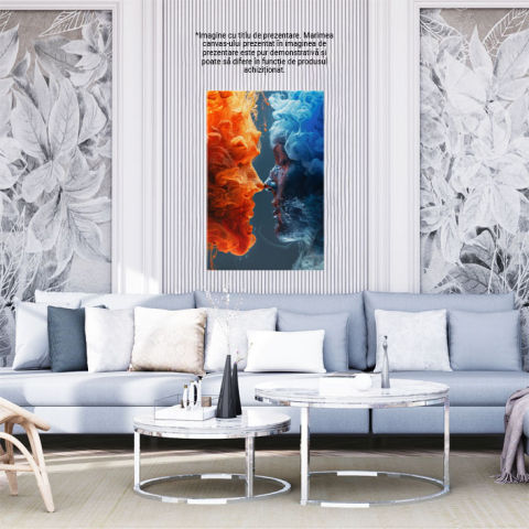 Tablou Canvas Întâlnirea Apei cu Focul Perechea Perfectă ce nu se Poate Atinge , Pictura Digitala 40x25CM [1]