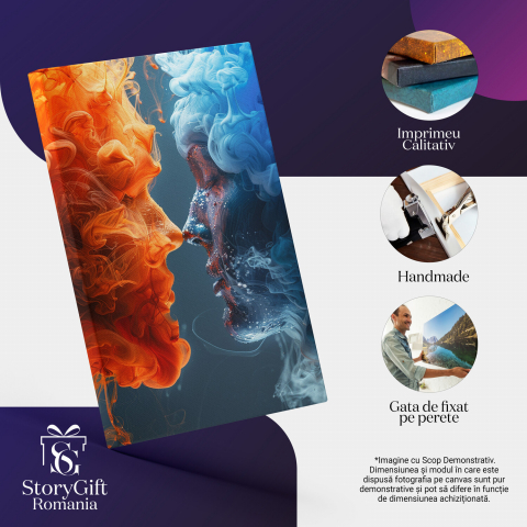 Întâlnirea Apei cu Focul - Pictură Digitală, Marime 40x25CM [1]