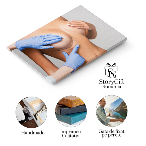 Tablou Canvas - Interventie chirurgicala estetica, lifting si marcare, bust si corp 40x25CM [1]