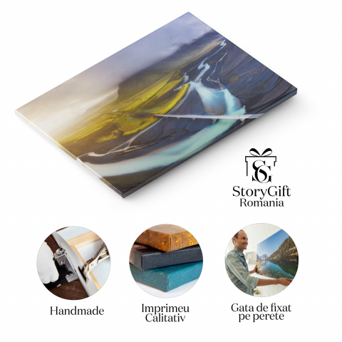 Vedere Aeriană a Muntelui și Oceanului Islandez – Peisaj Natural, Marime 40x25CM [1]