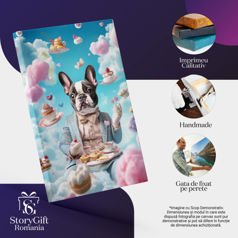 Tablou Canvas Personalizat - Animal în Costum Elegant cu Papion Roz
Marime 40x25CM [3]