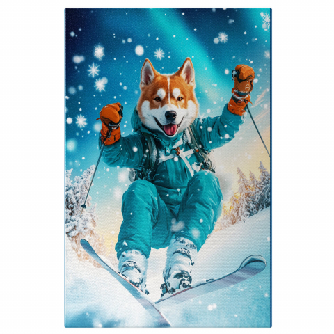 Sport -  Tablou Canvas Personalizat Iubitor De Sport De Iarnă Pe SchiuriMarime 40x25CM