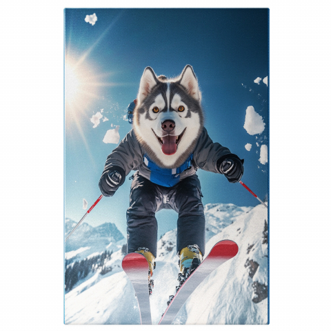 Sport -  Tablou Canvas Personalizat Iubitor De Experiențe Intense Pe SchiuriMarime 40x25CM