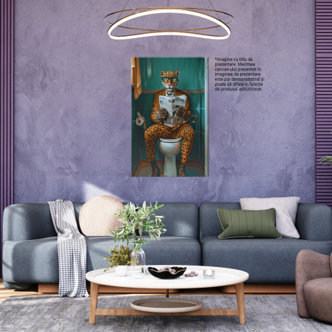 Tablou Canvas Jaguarul Jurnalist Citind Știrile, Marime 40x25CM [2]