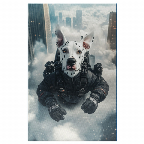 Abstract - Jandarm Supererou cu Echipament de ApărareMarime 40x25CM