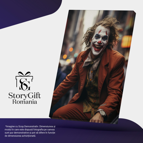 Tablou Canvas - Joker cu Păr Verde și Machiaj pe Stradă, Marime 40x25CM [3]