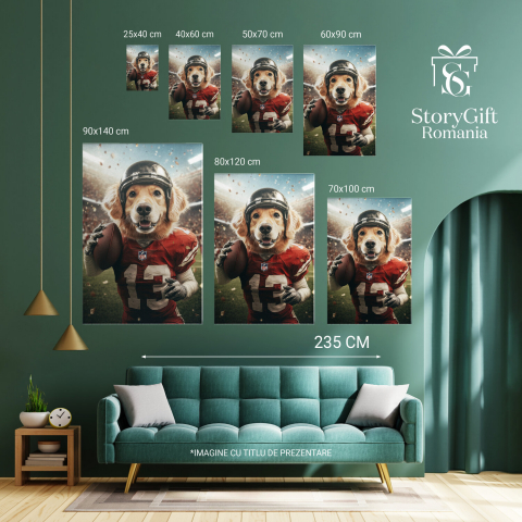  Tablou Canvas Personalizat Jucător De Fotbal American Câștigând MeciulMarime 40x25CM [5]