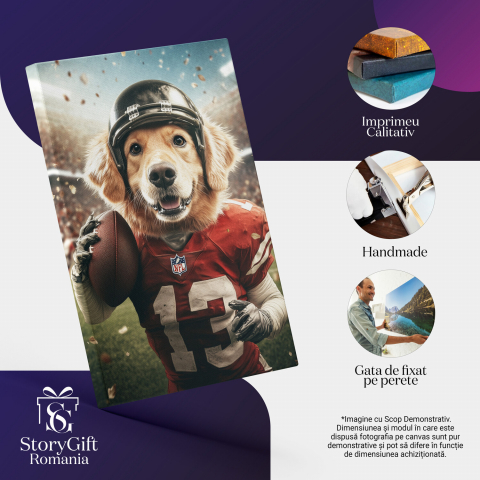  Tablou Canvas Personalizat Jucător De Fotbal American Câștigând MeciulMarime 40x25CM [3]