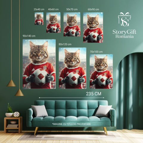  Tablou Canvas Personalizat Jucător De Fotbal European Câștigând MeciulMarime 70x50CM [5]