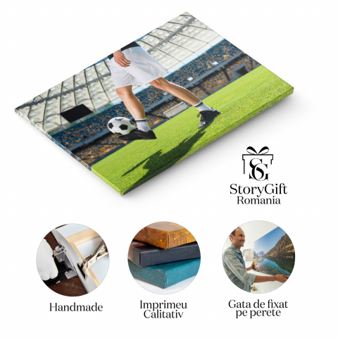 Jucător de Fotbal pe Teren: Dinamism și Spirit Competitiv, Marime 40x25CM [1]