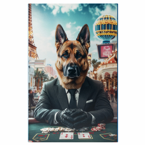 Atracții Turistice - Tablou Canvas Personalizat - Animal Jucător de Poker în Costum Clasic
Marime 40x25CM