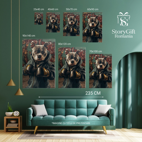  Tablou Canvas Personalizat Box Hip-Hop Cu Hanorac Negru Și Mănuși AuriiMarime 40x25CM [5]