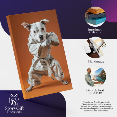 Tablou Canvas Karate Canin: Dogul Karatist, Marime 40x25CM [1]