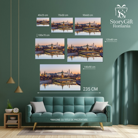 Kremlinul și Râul Moscova: Inima Capitalei Ruse, Marime 40x25CM [3]